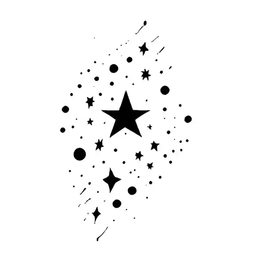 Filler Stars and Dots tattoo design idea