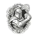 spartan forearm sleeve tattoo design idea