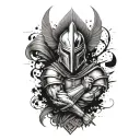 spartan forearm sleeve tattoo design idea