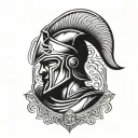 spartan forearm sleeve tattoo design idea