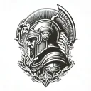 spartan forearm sleeve tattoo design idea