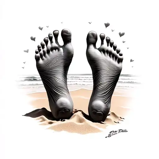 Footprints In The Sand tattoo design idea