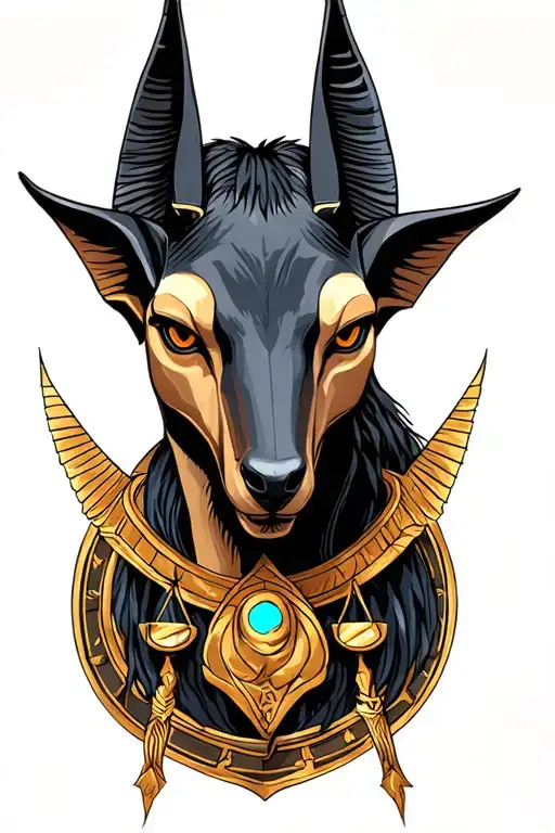 Furious Anubis with libra's tattoo design idea