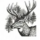 10 point buck deer tattoo design idea