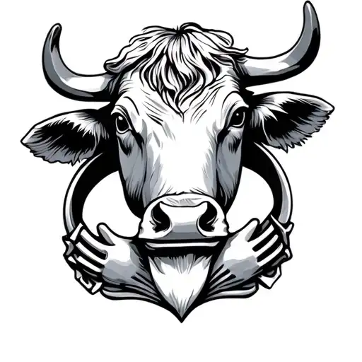claddagh ring cow tattoo design idea