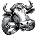 claddagh ring cow tattoo design idea