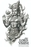 lord vishnu tattoo design idea
