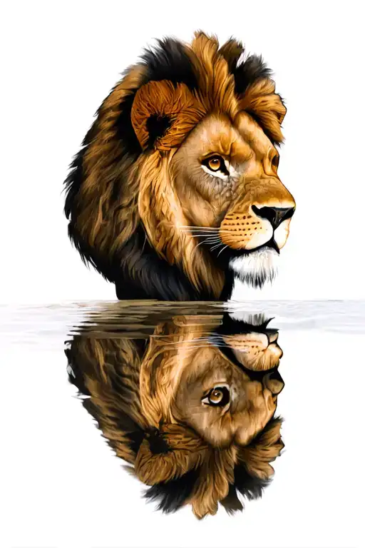 mufasa and simba reflection tattoo design idea