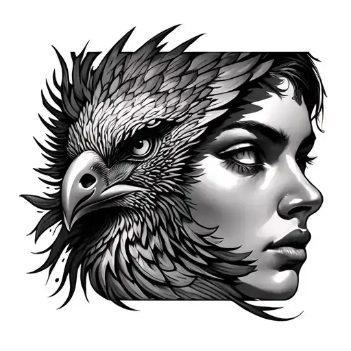 phoenix tattoo for around the eyebrow and on the cheek tattoo design idea
