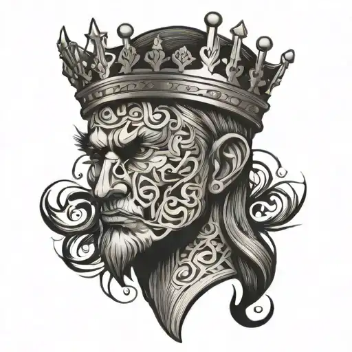 R with Crown tattoo design idea