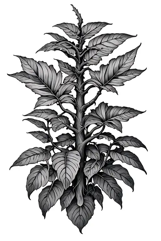 ayahuasca vine growing tattoo design idea
