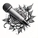 (i cando all things)  writing and a microphone  tattoo design idea