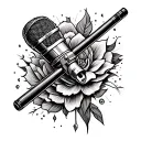 (i cando all things)  writing and a microphone  tattoo design idea