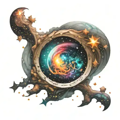 galaxy filled with stars tattoo design idea