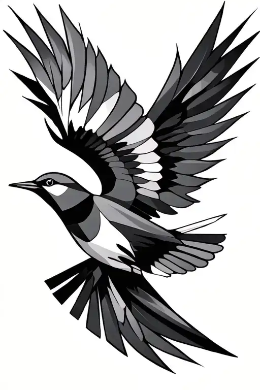 bird flying tattoo design idea