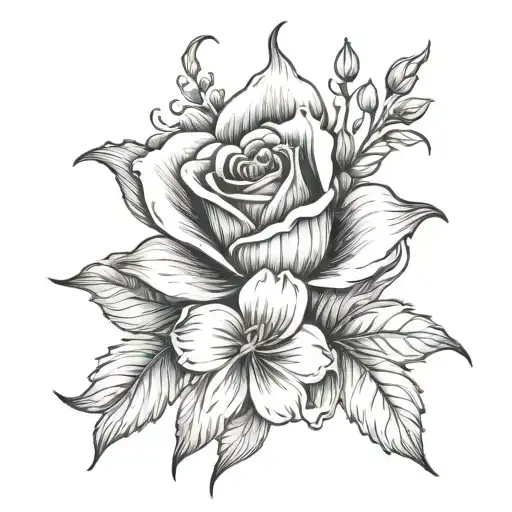 birthday flower of march 1969 tattoo design idea