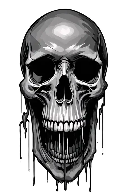 Depression Skull tattoo design idea
