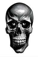 Depression Skull tattoo design idea