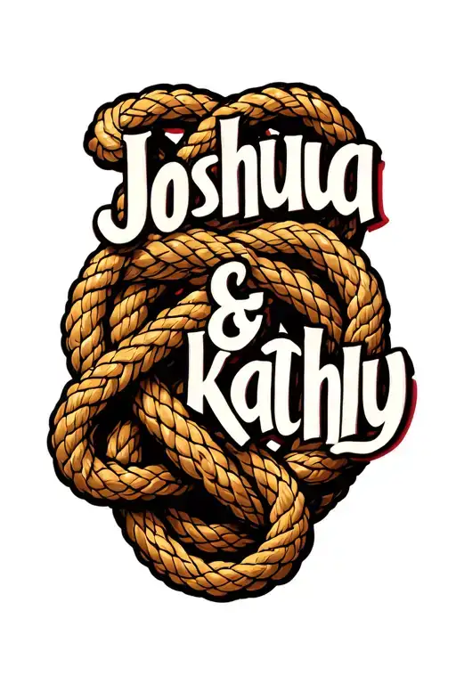 "Joshua & Kathy" rope knot infinity symbol tattoo design idea