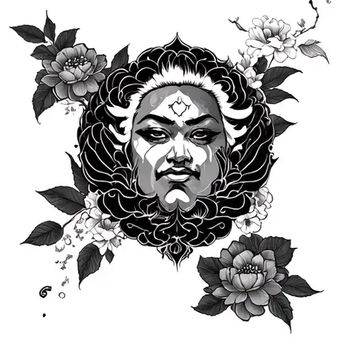 Japanese Blackout tattoo design idea