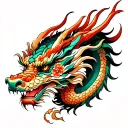 Dragon and heads tattoo design idea