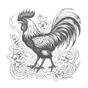 Rooster fighting tattoo design idea