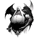 sephiroth gets massively fattest obese  tattoo design idea