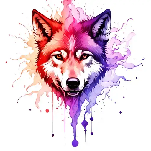 wolf fading into smoke tattoo design idea