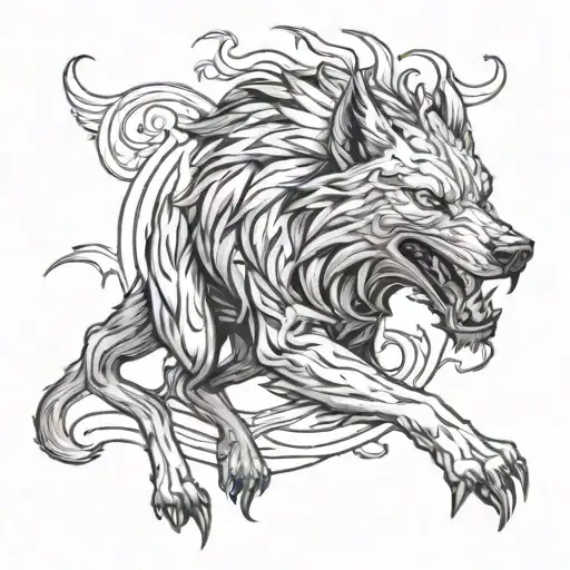 fenrir forarm tattoo design idea