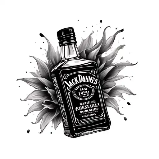 jack daniels bottle tattoo design idea