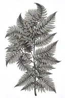 botanic fern leaf tattoo design idea