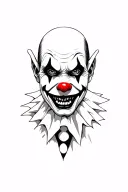 evil crazy clown tattoo design idea