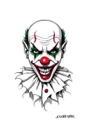 evil crazy clown tattoo design idea