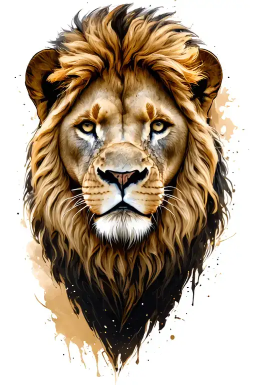 combined lion,sand watch, warrior and watch tattoo design idea