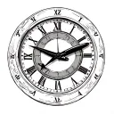 airplane inside a an analog clock tattoo design idea