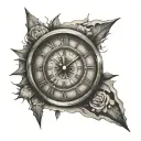 simple Roman numeral clock face tattoo design idea