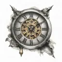 simple Roman numeral clock face tattoo design idea