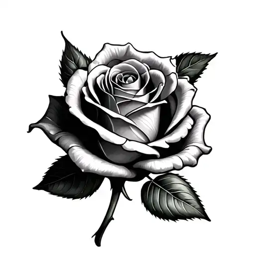 rose with euro note tattoo design idea