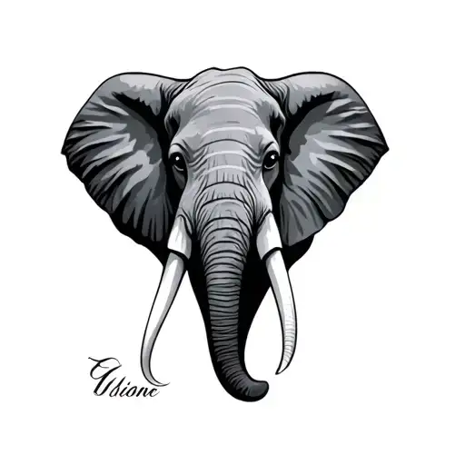 elephant head tattoo design idea