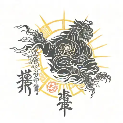 chosen ones written in light rays beaming tattoo design idea