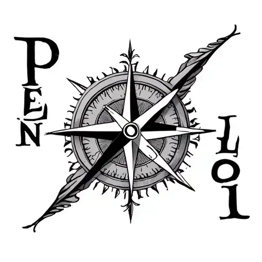 "Penelope" Compass rose tattoo design idea