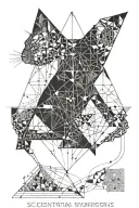 combine schrödinger's cat with the chaos theory and fractals of it and the text "scientia vincere tenebras" tattoo design idea