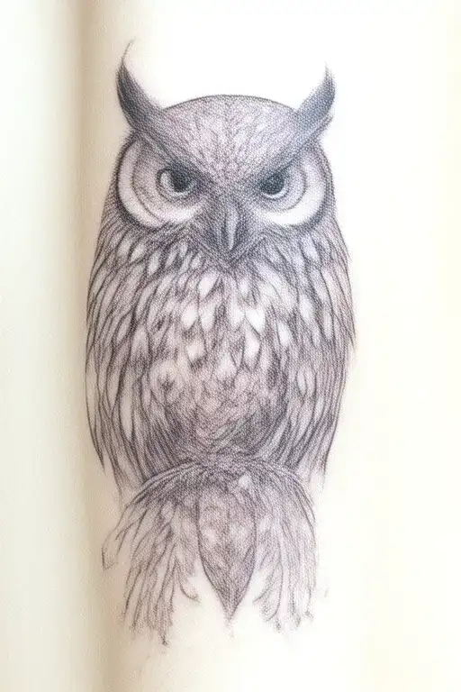 Native American sorcerer owl tattoo design idea