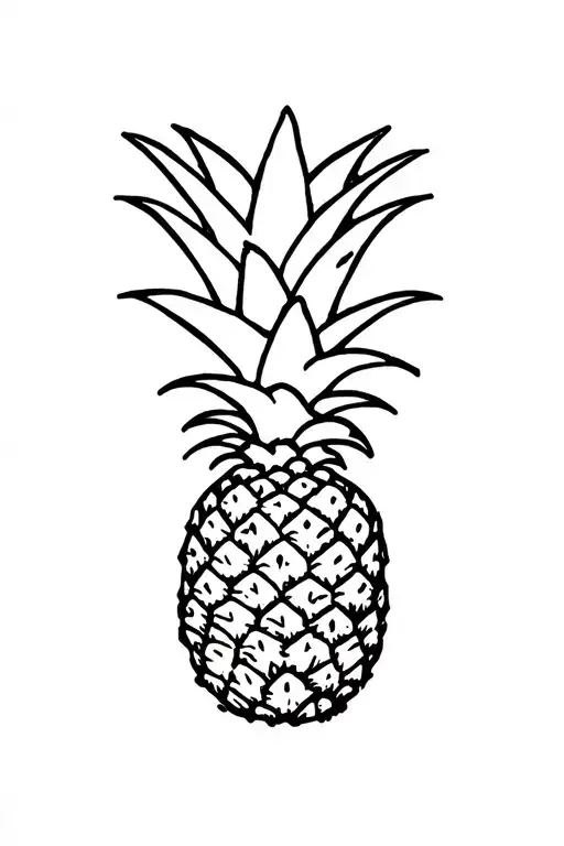 simple line tattoo of half of an upside down pineapple tattoo design idea