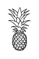 simple line tattoo of half of an upside down pineapple tattoo design idea