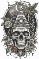 eyeball pyramid dragon roses skull tattoo design inspired tattoo with a big tree waterfall moon whale nasty bird snakes  tattoo design idea