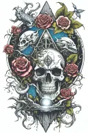 eyeball pyramid dragon roses skull tattoo design inspired tattoo with a big tree waterfall moon whale nasty bird snakes  tattoo design idea