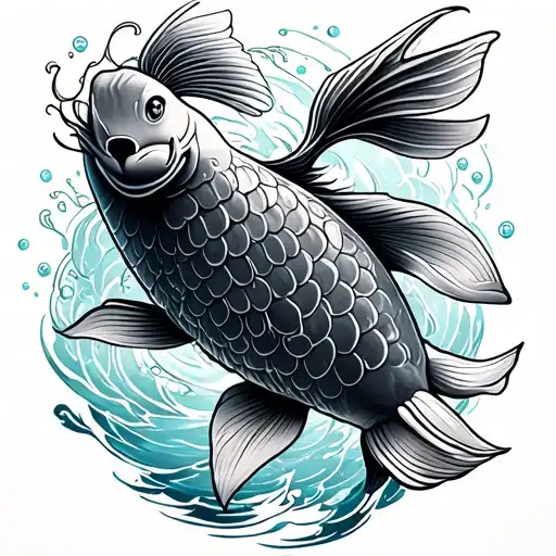 pez koi tattoo design idea