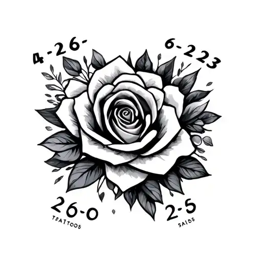 birthdates 4-26-23 and 6-26-25 tattoo design idea