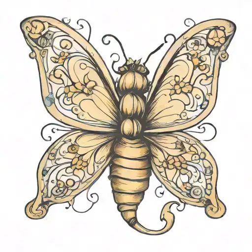 butter fly fairy dust tattoo design idea